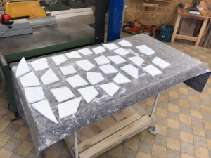 Streichen der Puzzleteile