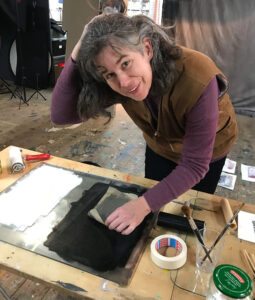 Angela bei der Arbeit